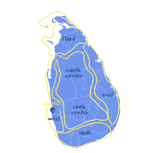 Sri Lanka south, east , west